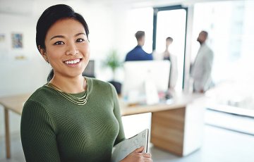 businesswoman smiling