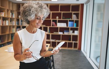 CEO using her phone